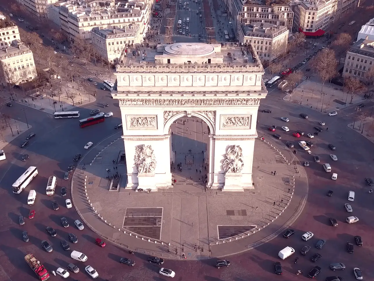 Arco de Triunfo visto desde el cielo