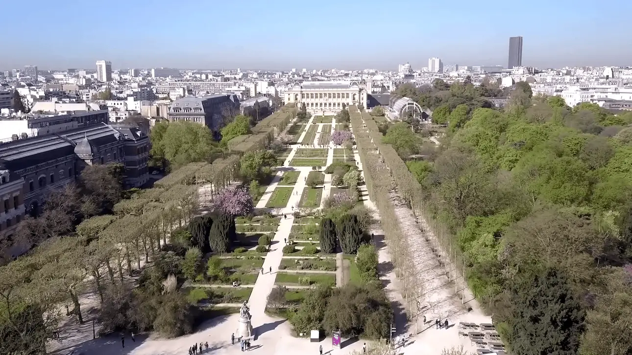 Jardín de las Plantas de París visto desde el cielo