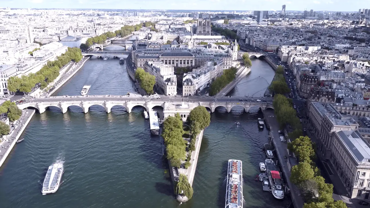 Sena e Isla de la Cité vista desde el cielo