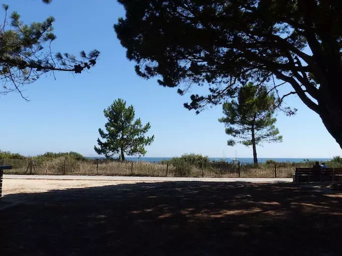 Shaded area in front of the Grande Plage of Carnac