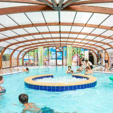 Indoor pool at Le Moustoir Campsite in Carnac