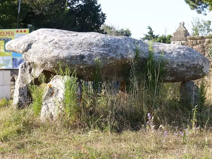 Front view of the Beaumer Dolmen