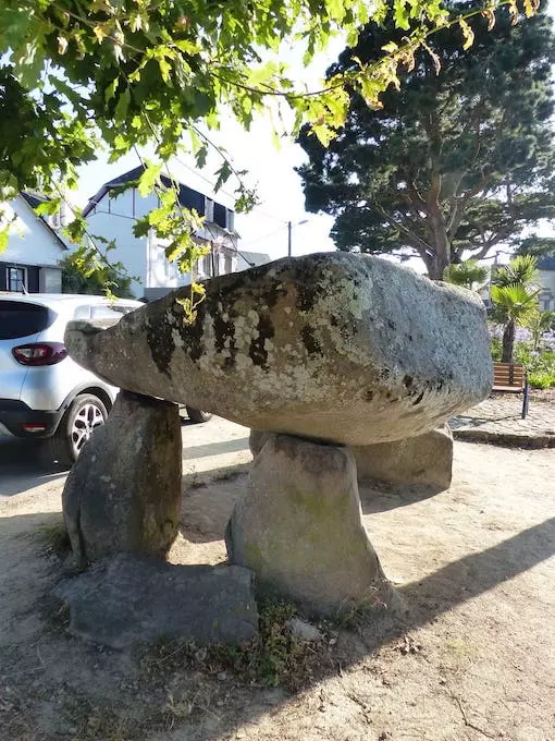 Side view of the Carnac Beach Dolmen