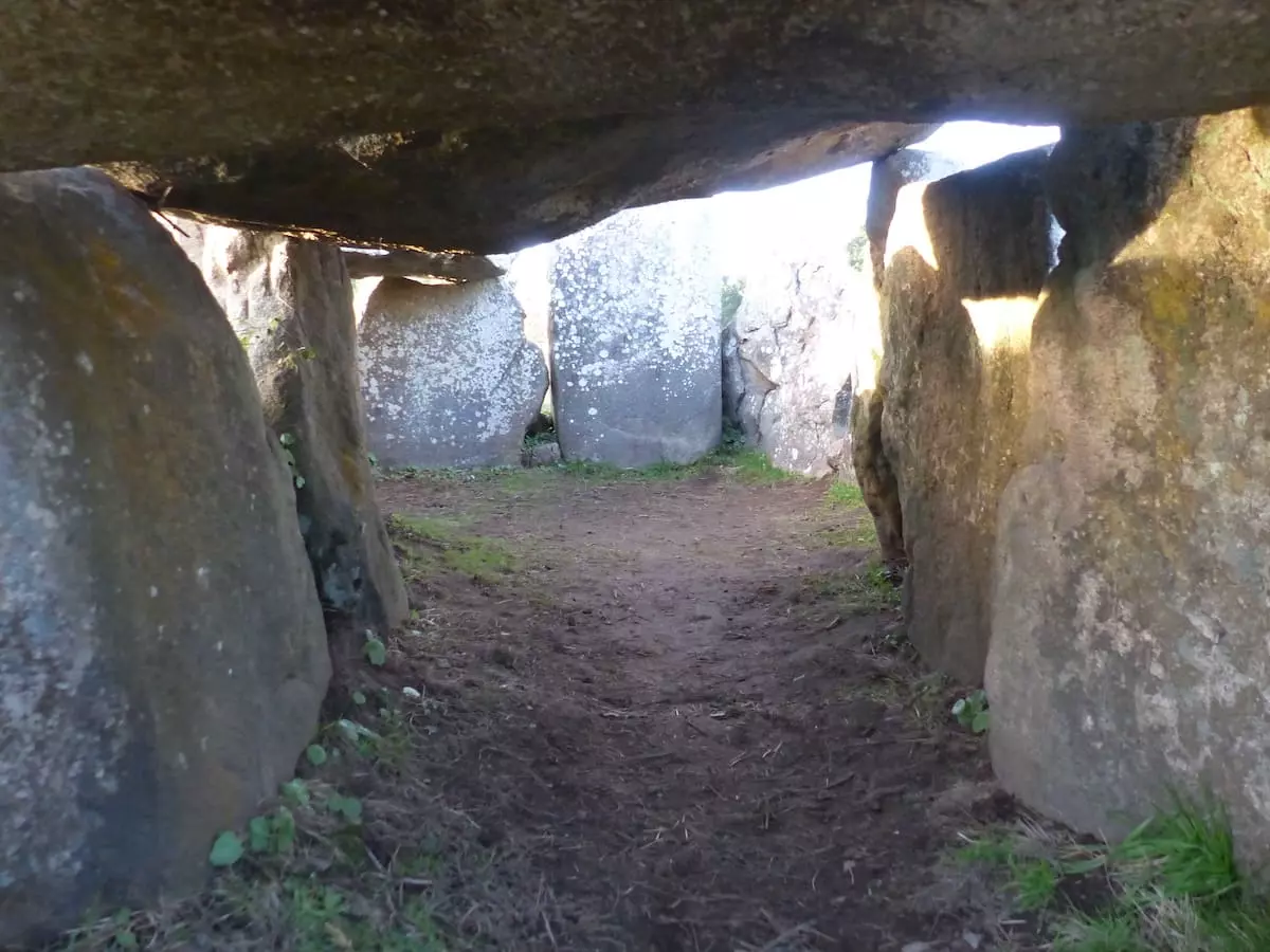 Interior view of the chamber of the Dolmen of Kermario