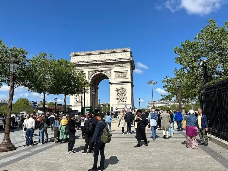 Champs-Élysées Paris Arc de Triomphe seen from the Champs-Élysées