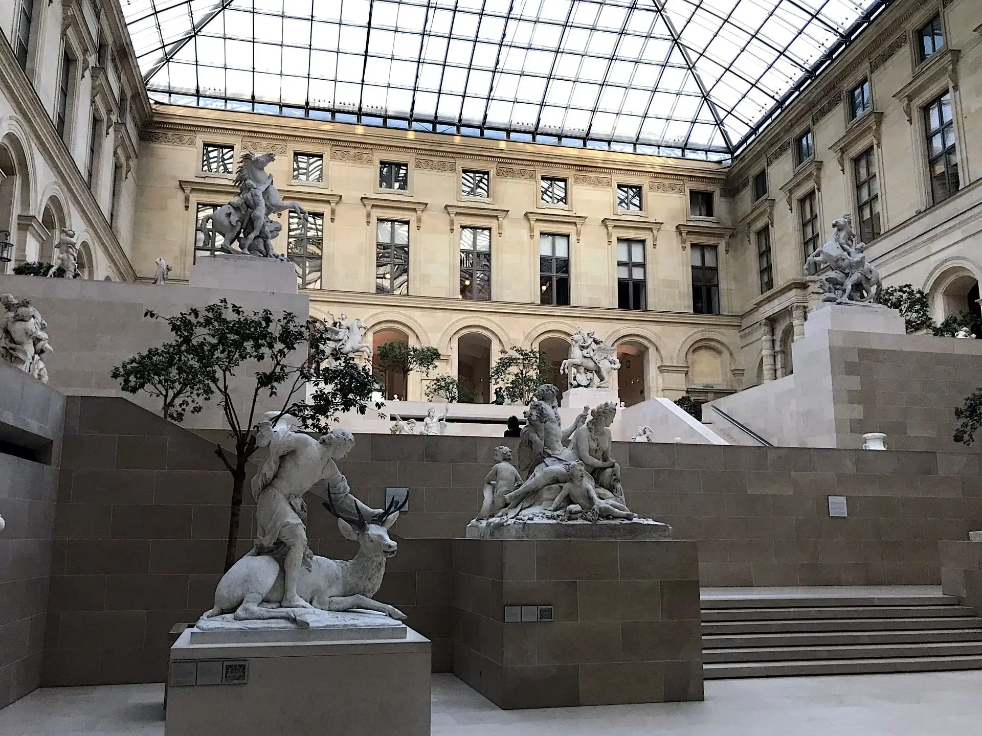 Statues in the Marly Courtyard of the Louvre