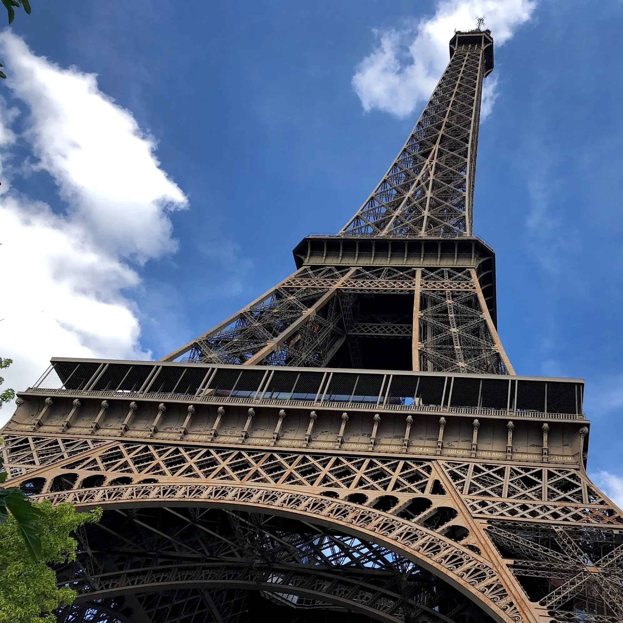 Eiffel Tower with a low-angle view