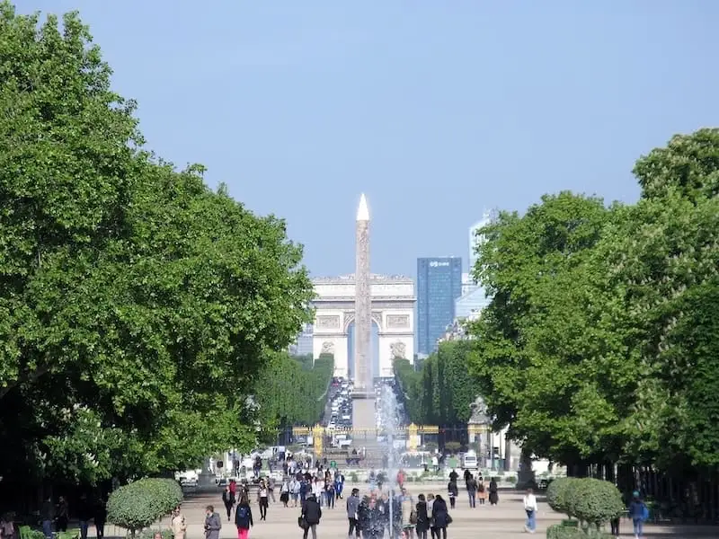 Concorde Paris View of Place de la Concorde with the Arc de Triomphe in the background