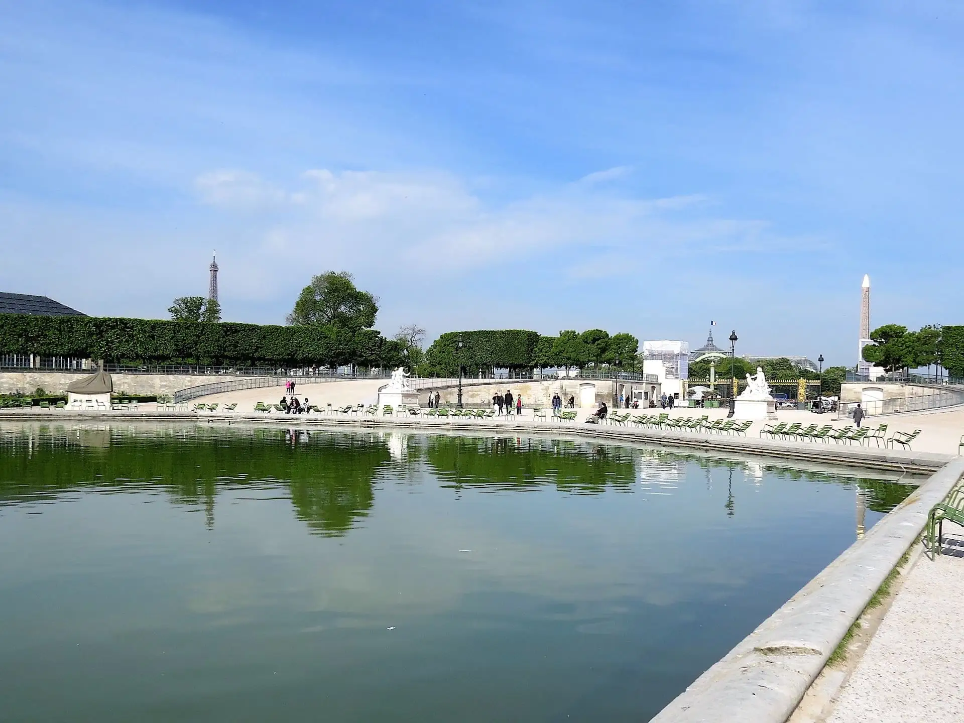 Large octagonal pond in the Tuileries Garden