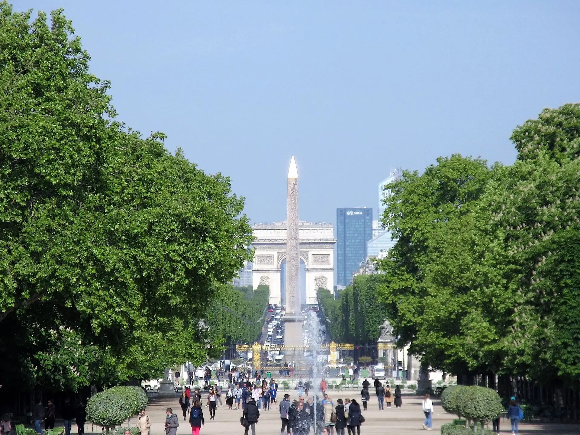 View of Place de la Concorde with the Arc de Triomphe in the background