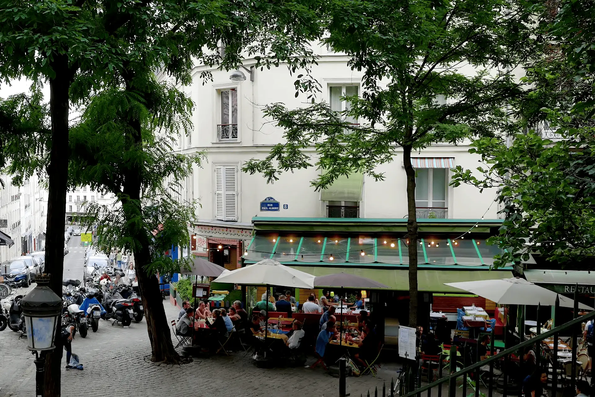 Square with a café in Montmartre