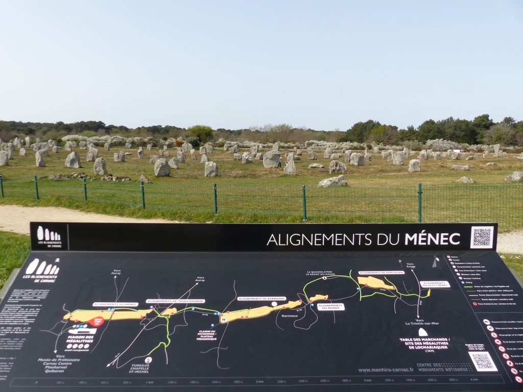Map of the Carnac Alignments with Menhirs in the Background